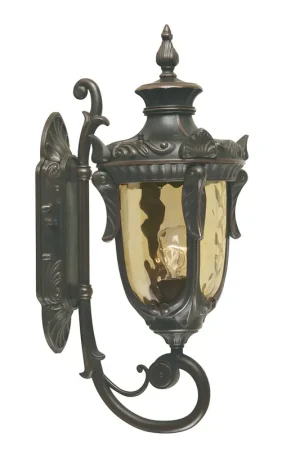 Professionale Lanterna da parete media a 1 luce da esterno in metallo bronzato - 100W - IP44