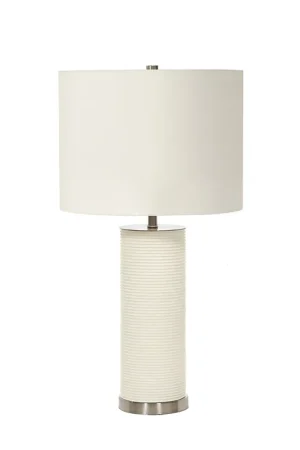 Ultime Pezzi Lampada da tavolo in porcellana dalle linee moderne paralume in tessuto - 60W - IP20