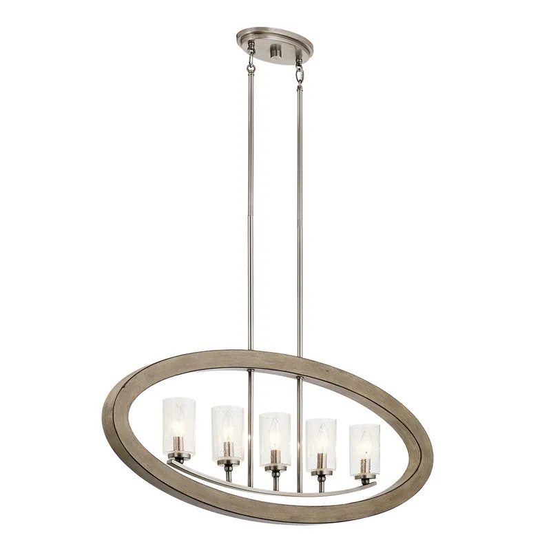 Direttamente Dal Produttore Lampadario a 5 luci in acciaio dal design classico e diffusori in vetro - 60W - IP20