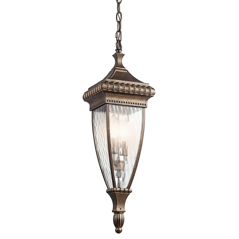 Promo Stagionale Lanterna a sospensione con catena da esterno in metallo dal design rustico - 60W - IP44