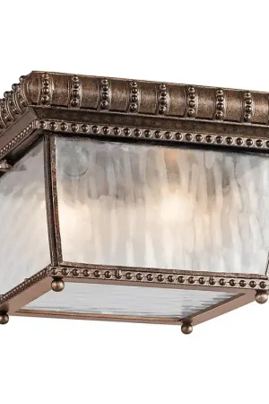 Super Prezzo Plafoniera a soffitto per esterno con 2 luci in metallo e diffusore in vetro - 40W - IP44
