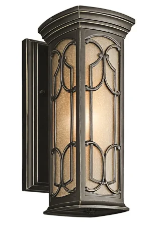 Spedito Oggi Lanterna da parete piccola per esterni con diffusore in vetro a 1 luce - 100W - IP44