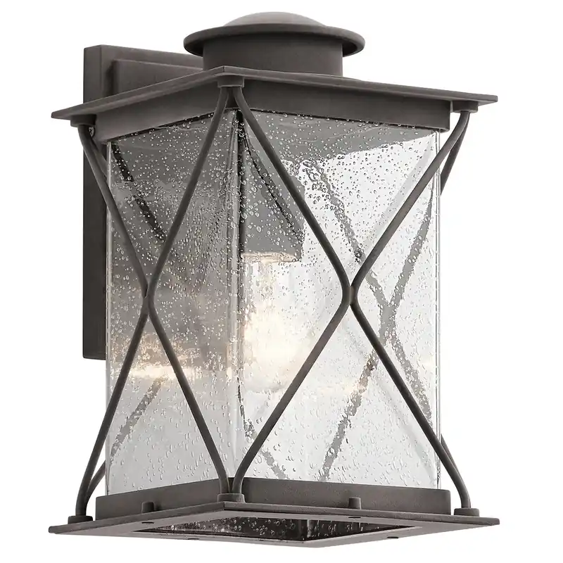 Applique da esterno media dal design rustico con diffusore in vetro a 1 luce - 100W - IP44 Must-Have