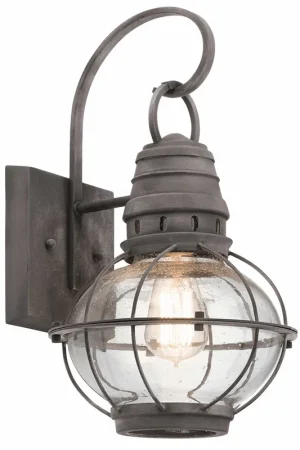 Spedizione Espresso Lanterna da parete 1 Luce media in alluminio e vetro dal design rustico - 60W - IP44