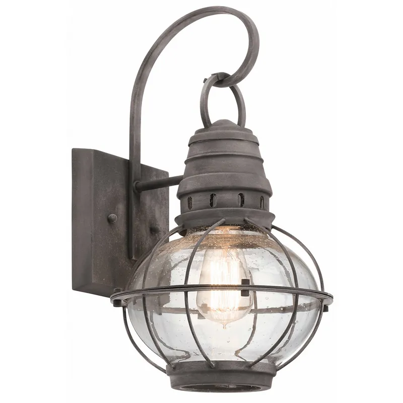 Spedizione Espresso Lanterna da parete 1 Luce media in alluminio e vetro dal design rustico - 60W - IP44