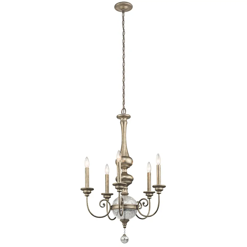 Scelto Dai Clienti Lampadario in acciaio con 5 luci dal design classico senza paralumi - 60W - IP20