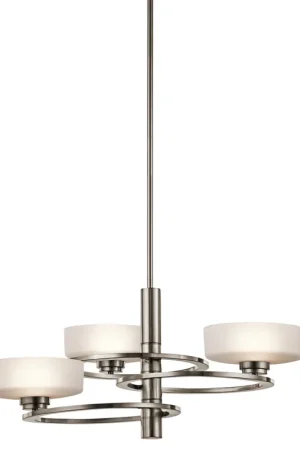 Super Prezzo Lampadario moderno in alluminio con 3 diffusori in vetro con luce a LED - 3W - IP20