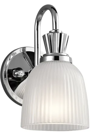 Vendita Finale Lampada da parete per bagno struttura in acciaio e diffusore in vetro - 3W - IP44