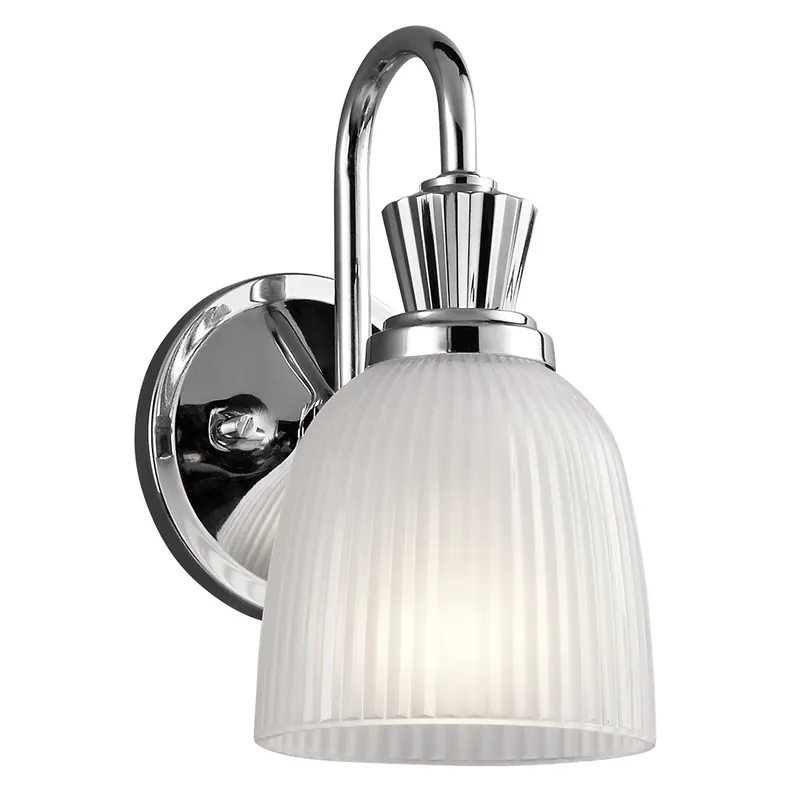 Vendita Finale Lampada da parete per bagno struttura in acciaio e diffusore in vetro - 3W - IP44