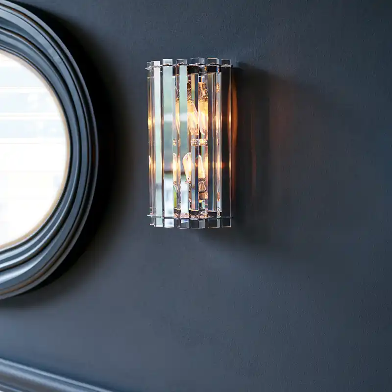 Applique a parete in cristallo a 2 luci a LED dal design moderno - 3W - IP44 Miglior Prezzo