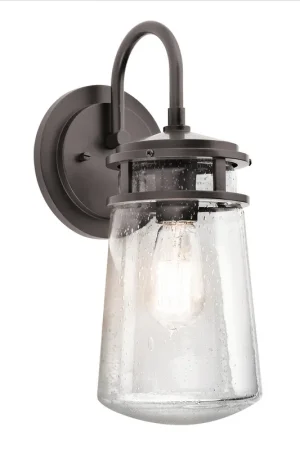 Esclusivo Lanterna da parete media 1 luce da esterni in alluminio spazzolato e vetro - 100W - IP44