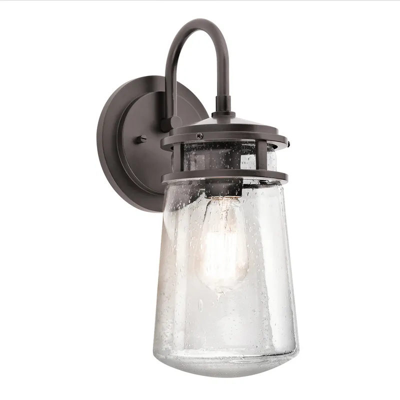Esclusivo Lanterna da parete media 1 luce da esterni in alluminio spazzolato e vetro - 100W - IP44