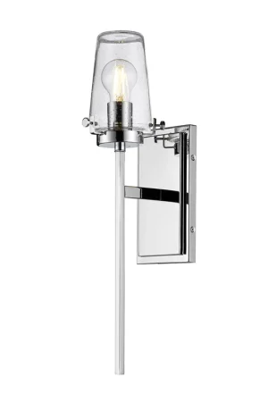 Bestseller Lampada da parete per bagno a 1 luce in acciaio cromato e diffusore in vetro - 60W - IP44