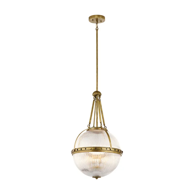 Direttamente Dal Produttore Lampada a sospensione in metallo con diffusore in vetro a 3 luci - 60W - IP20