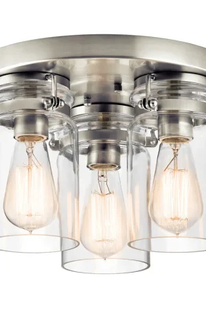 Quantità Limitata Plafoniera da soffitto in acciaio dal design industrial con 6 diffusori in vetro - 60W - IP20