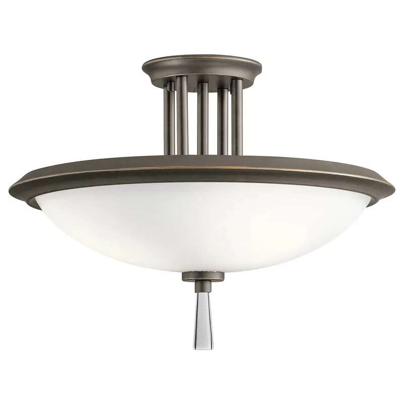 Lampada a soffitto rotonda in acciaio con diffusore in vetro dal design moderno - 60W - IP20 Vendita Finale