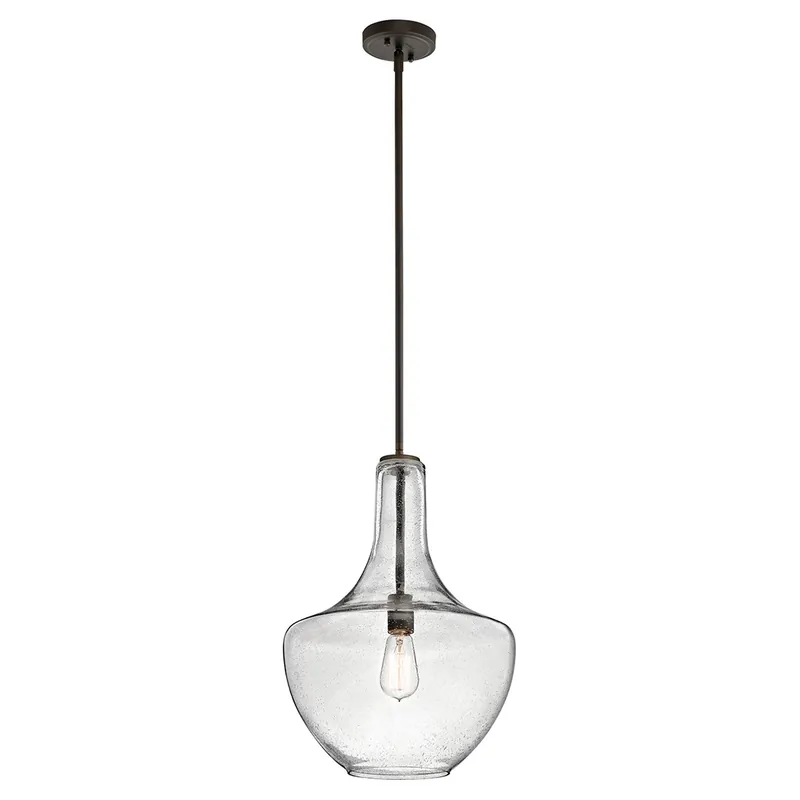 Vendita Finale Lampada a sospensione media in acciaio diffusore in vetro dal design moderno - 60W - IP20