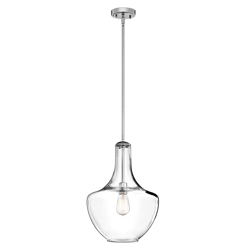 Lampada a sospensione media in acciaio diffusore in vetro dal design moderno - 60W - IP20 Prezzo Basso