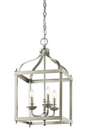Sconto Lampadario medio in acciaio con diffusore a 3 luci dal design rustico - 60W - IP20