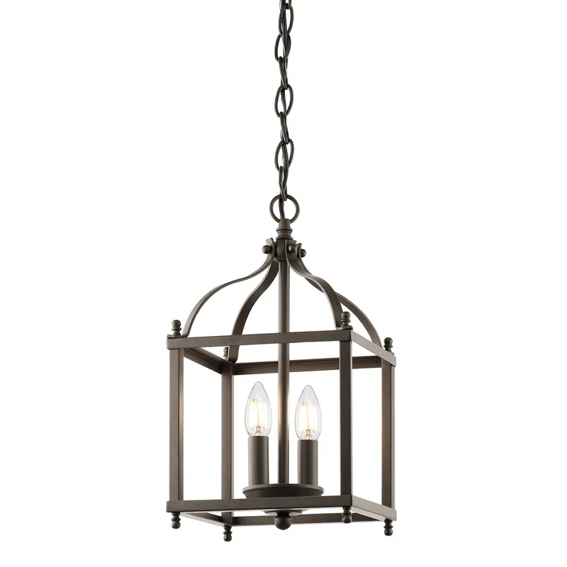 Lampadario piccolo in acciaio diffusore a 3 luci dal design rustico - 60W - IP20 Soddisfatti O Rimborsati