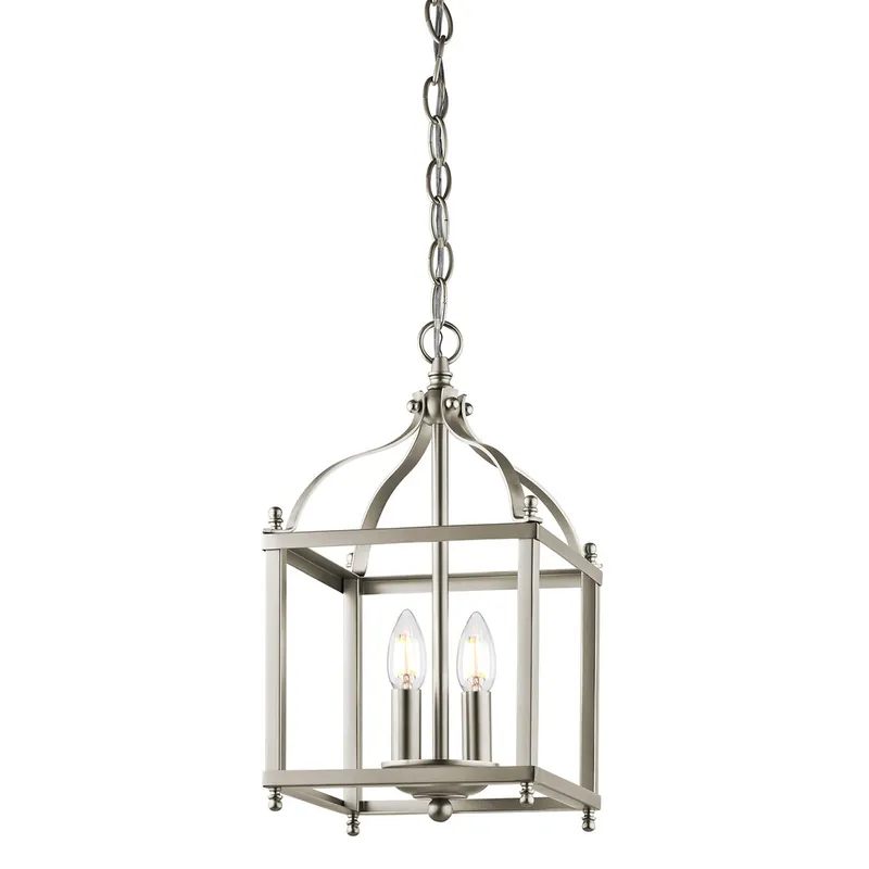 Lampadario piccolo in acciaio diffusore a 3 luci dal design rustico - 60W - IP20 Saldi