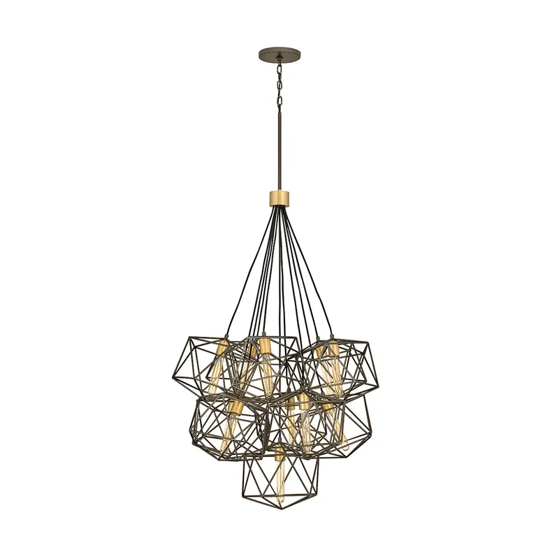 Economico Lampadario a grappolo con 11 diffusori geometrici dal design moderno - 60W - IP20