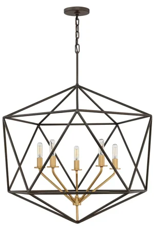 Subito Disponibile Lampadario grande in bronzo con diffusore a 5 luci dal design moderno - 60W - IP20