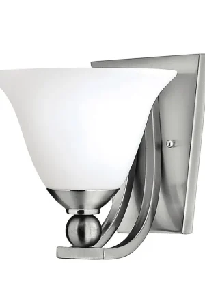 Lampada da parete con struttura in acciaio e diffusore in vetro a 1 luce - 60W - IP20 Offerta Lampo