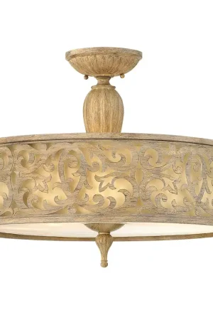 Lampada a soffitto grande rustica acciaio spazzolato diffusore in vetro 3 luci - 60W - IP20 Compra Oggi Stesso
