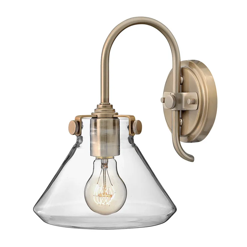 Lampada da parete in acciaio con diffusore in vetro trasparente a 1 luce - 100W - IP20 Nuova Collezione