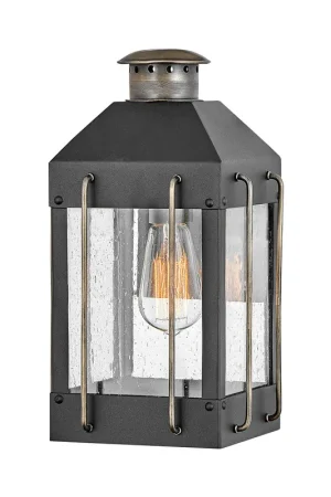 Bestseller Lanterna da parete piccola in alluminio e ottone con diffusore in vetro a 1 luce - 60W - IP44