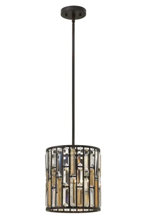 Lampada a sospensione singola in acciaio con diffusore in cristallo ambrato - 100W - IP20 Offerta Del Giorno