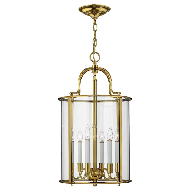 Nuova Collezione Lampadario grande moderno in acciaio con diffusore in vetro a 6 luci - 60W - IP20