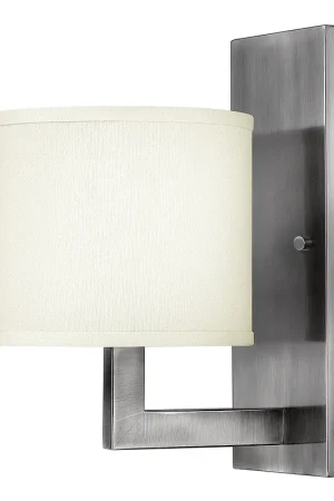 Compra Online Lampada da parete in acciaio con diffusore in lino a 1 luce dal design minimal - 100W - IP20