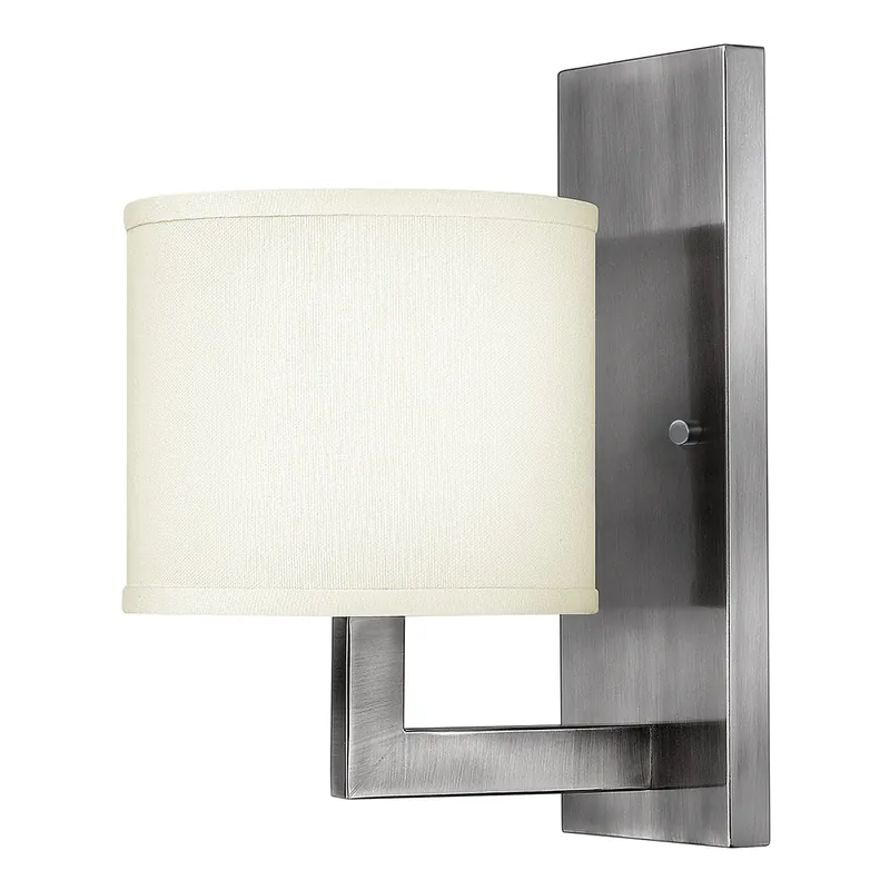 Compra Online Lampada da parete in acciaio con diffusore in lino a 1 luce dal design minimal - 100W - IP20