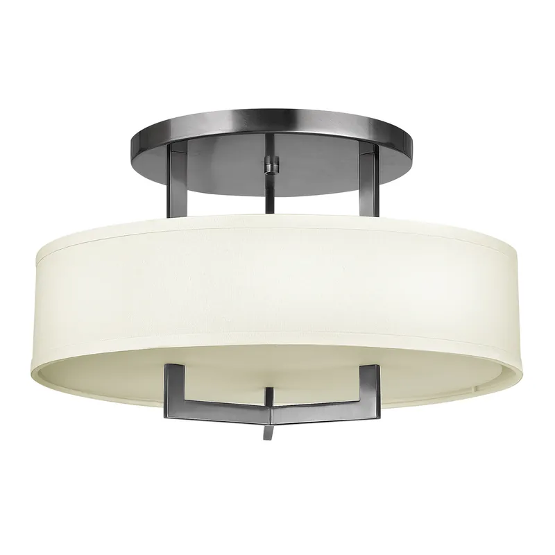 Plafoniera da soffitto in acciaio diffusore in lino a 3 luci dal design minimal - 75W - IP20 Ordina Subito