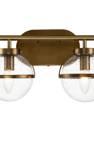 Lampada a parete in acciaio 2 diffusori in vetro trasparente design moderno - 60W - IP44 Reso Gratuito