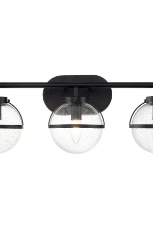 Lampada a parete in acciaio 3 diffusori in vetro trasparente design moderno - 60W - IP44 Di Tendenza