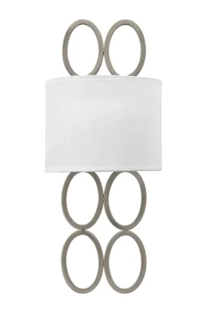 Affare Applique a parete in acciaio con diffusore moderno in lino a 2 luci E14 - 40W - IP20