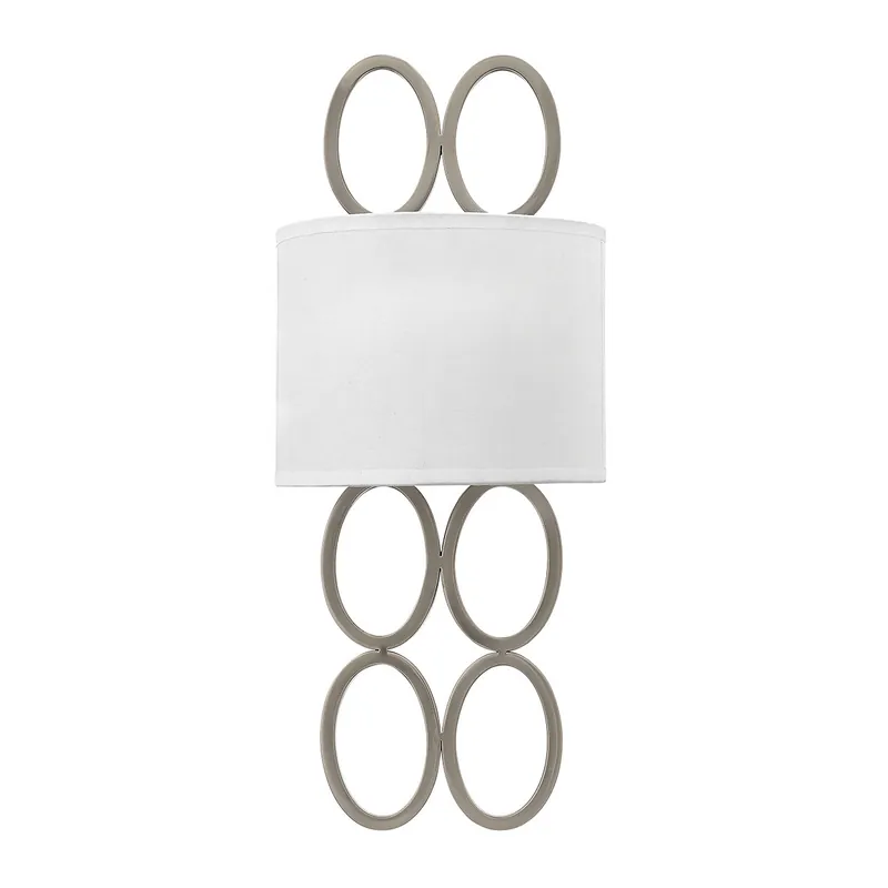 Affare Applique a parete in acciaio con diffusore moderno in lino a 2 luci E14 - 40W - IP20