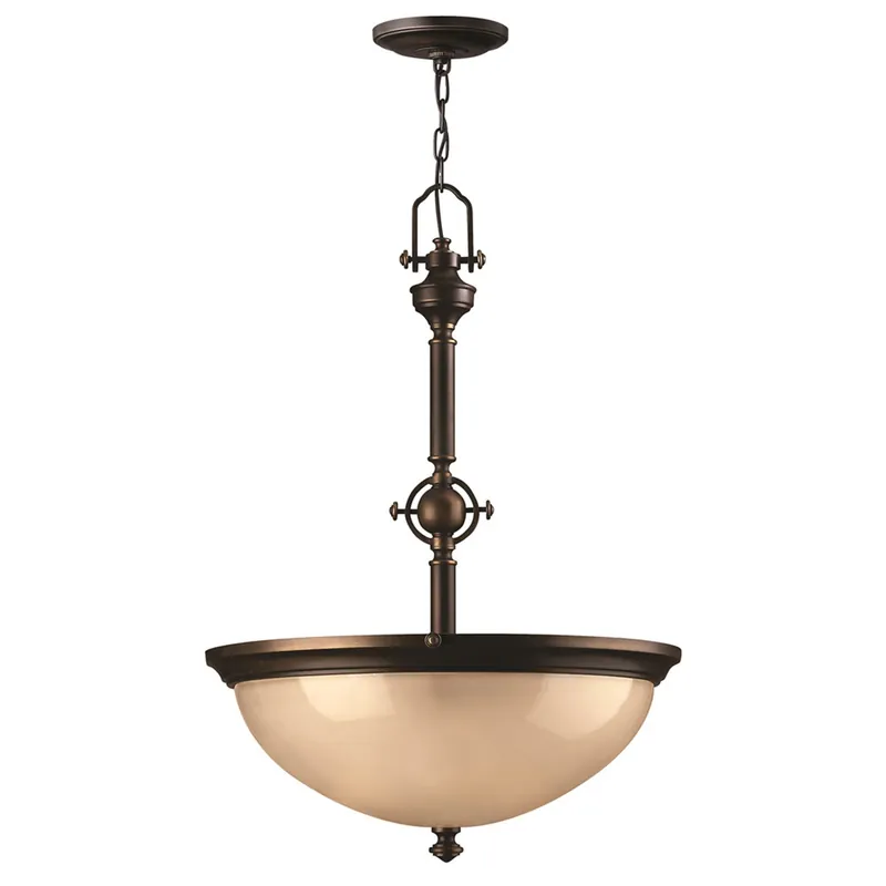 Compra Adesso Lampada a sospensione rustica in acciaio con diffusore in vetro ambrato a 3 luci - 60W - IP20