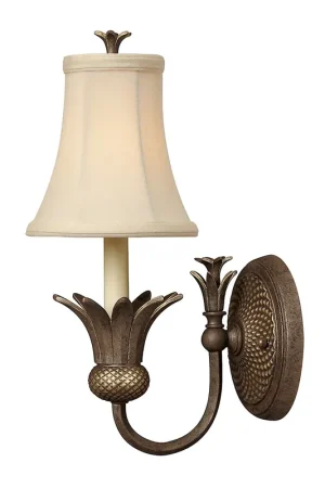 Compra Online Applique da parete rustica in acciaio con paralume in lino a 1 luce - 60W - IP20