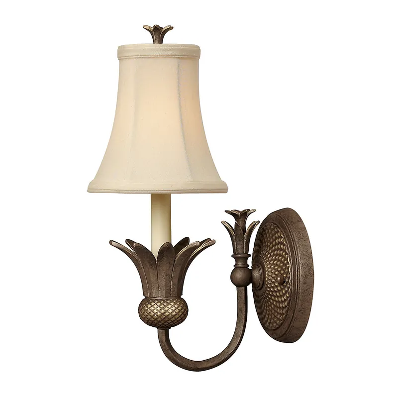Compra Online Applique da parete rustica in acciaio con paralume in lino a 1 luce - 60W - IP20
