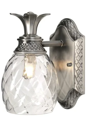 Applique da bagno a parete in acciaio e diffusore in vetro a 1 luce LED G9 - 3W - IP44 Super Prezzo