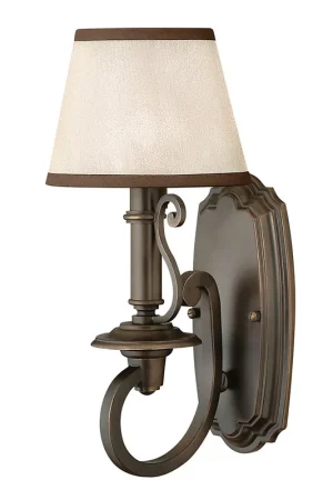 Subito Disponibile Applique da parete rustica in acciaio con diffusore in organza a 1 luce - 60W - IP20