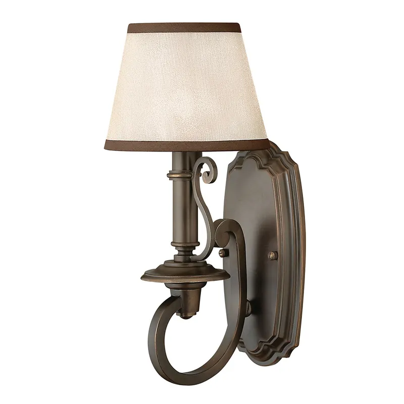 Subito Disponibile Applique da parete rustica in acciaio con diffusore in organza a 1 luce - 60W - IP20