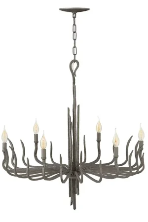 Di Tendenza Lampadario dal design rustico in acciaio con a 6 luci senza paralumi - 60W - IP20