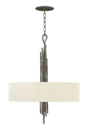 Lampada a sospensione in stile rustico in acciaio diffusore in tessuto a 6 luci - 60W - IP20 Occasione Imperdibile