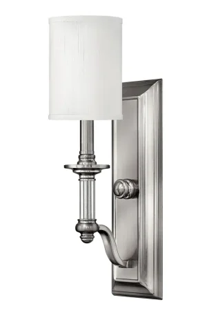Lampada a parete rustica in acciaio con diffusore in tessuto a 1 luce - 60W - IP20 Compra Oggi Stesso