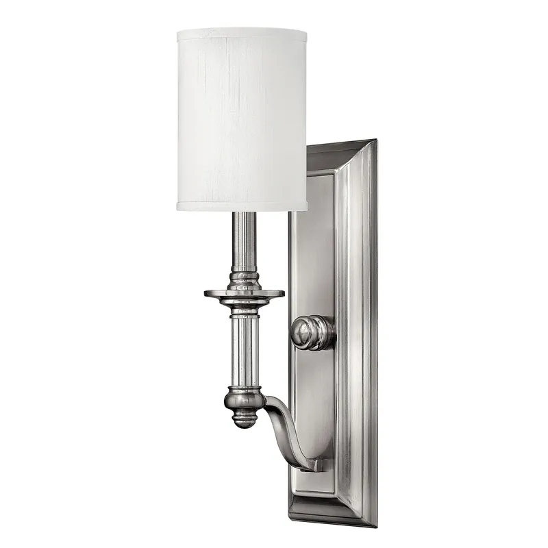 Lampada a parete rustica in acciaio con diffusore in tessuto a 1 luce - 60W - IP20 Compra Oggi Stesso